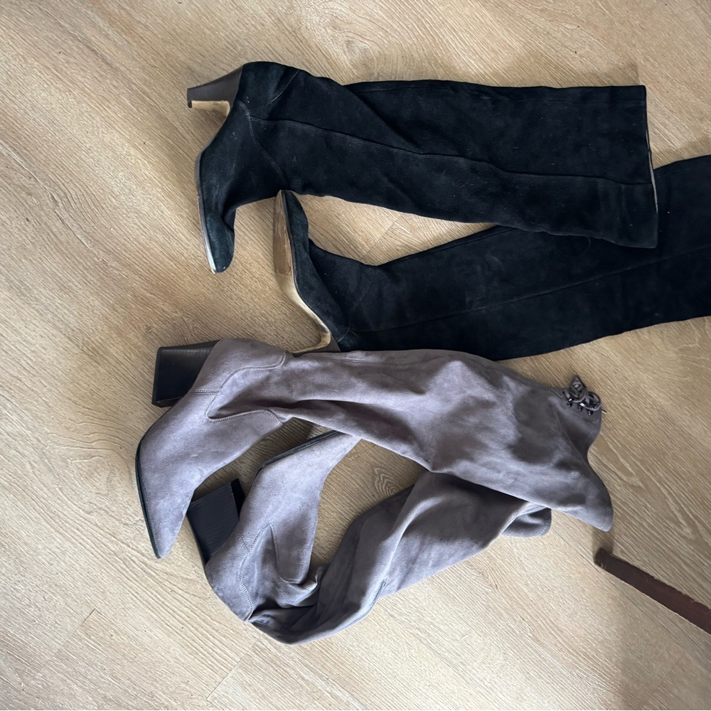 Elegant Black and Gray Women's Boots
